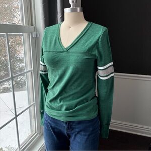 Holloway V-Neck Long Sleeve Top with Stripes size XL